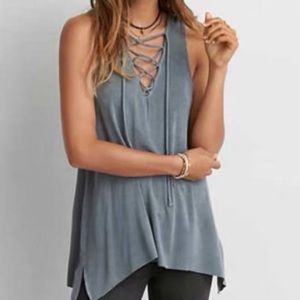 American Eagle Soft & Sexy Lace Up Tank Top